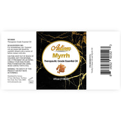 UV-coated glass bottle protecting Myrrh essential oil