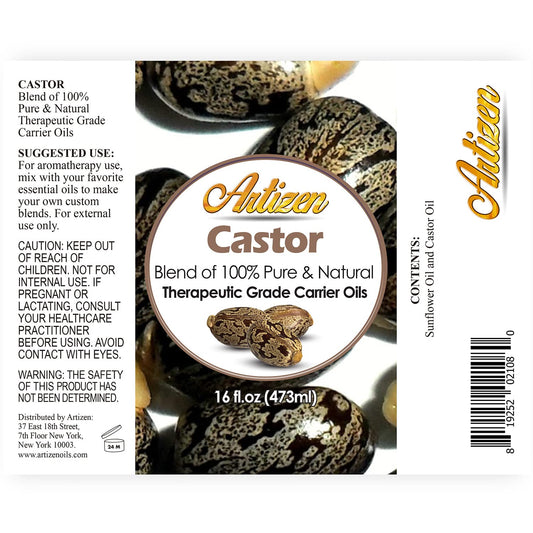 16oz Castor Oil bottle close-up