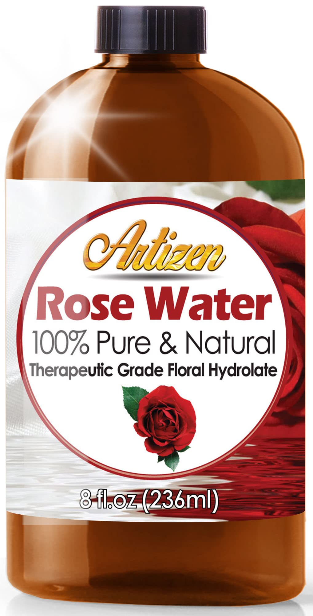 Artizen Rosewater Essential Oil 8oz bottle - 100% Pure & Natural