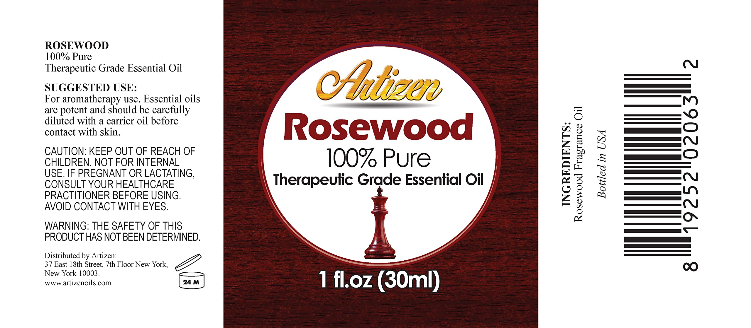 Artizen Rosewood Essential Oil bottle 30ml