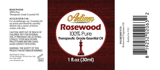 Artizen Rosewood Essential Oil bottle 30ml