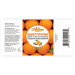 Artizen Sweet Orange Essential Oil 4oz label close-up