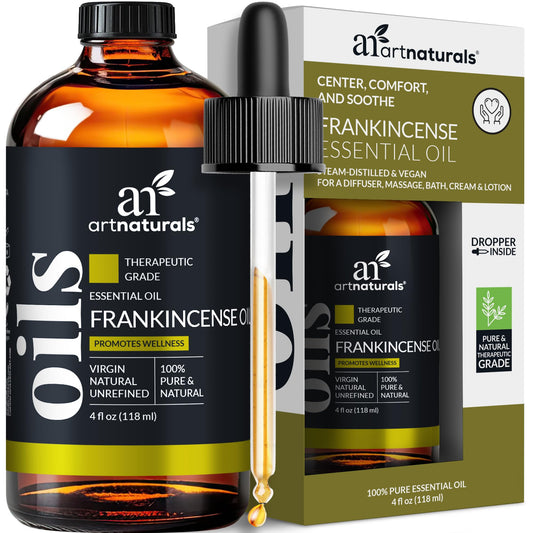 Front view of artnaturals Frankincense Essential Oil bottle - 4 oz / 118 ml