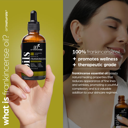 Side view of the artnaturals Frankincense Essential Oil bottle