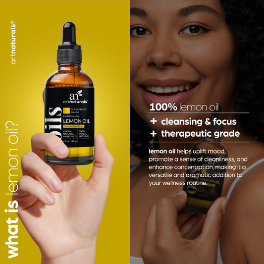 Close-up of ArtNaturals Lemon Oil label - 4 oz