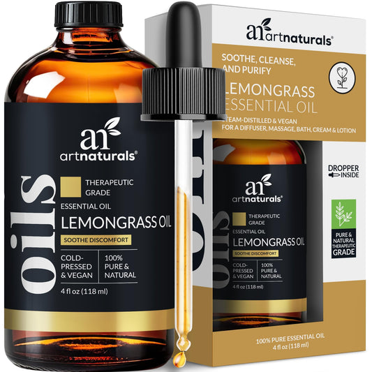 Front view of artnaturals Lemongrass Essential Oil bottle (4 oz / 118 ml)