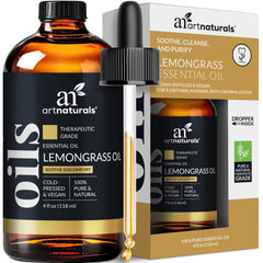 Front view of artnaturals Lemongrass Essential Oil bottle (4 oz / 118 ml)