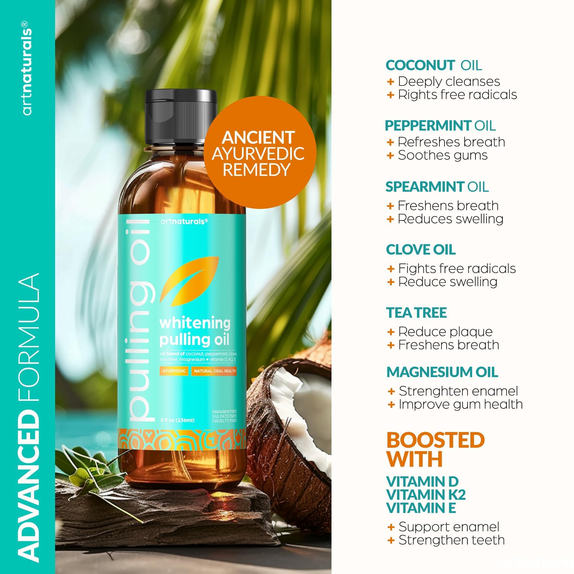 8oz bottle of oil pulling mouthwash
