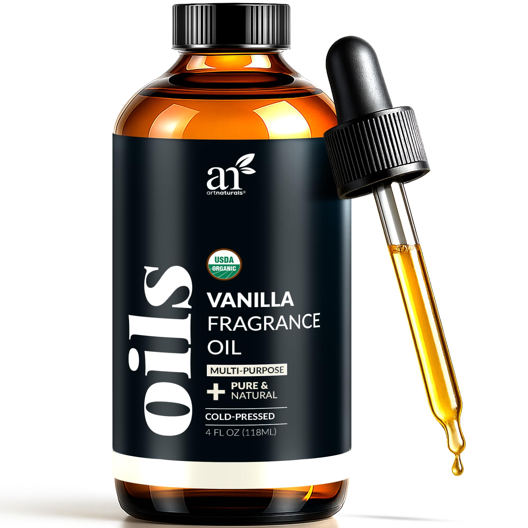 artnaturals Vanilla Essential Oil bottle - 4 oz (118 ml) - 100% pure, undiluted, therapeutic grade