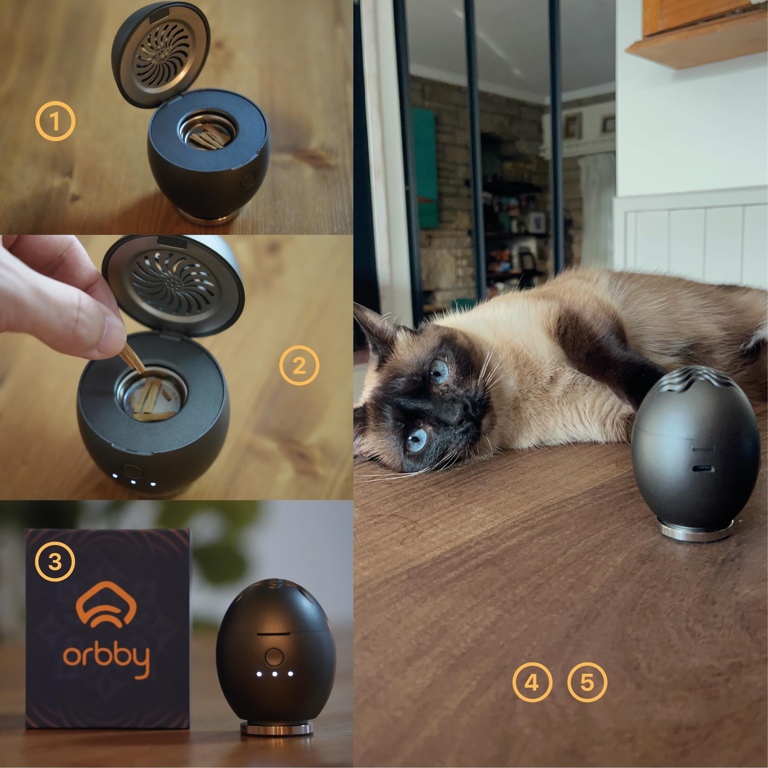 Artronic Orbby battery-powered diffuser with 1700mAh for extended sessions.