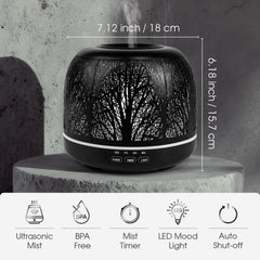 ARVIDSSON 500ml diffuser – Black Tree design, side view