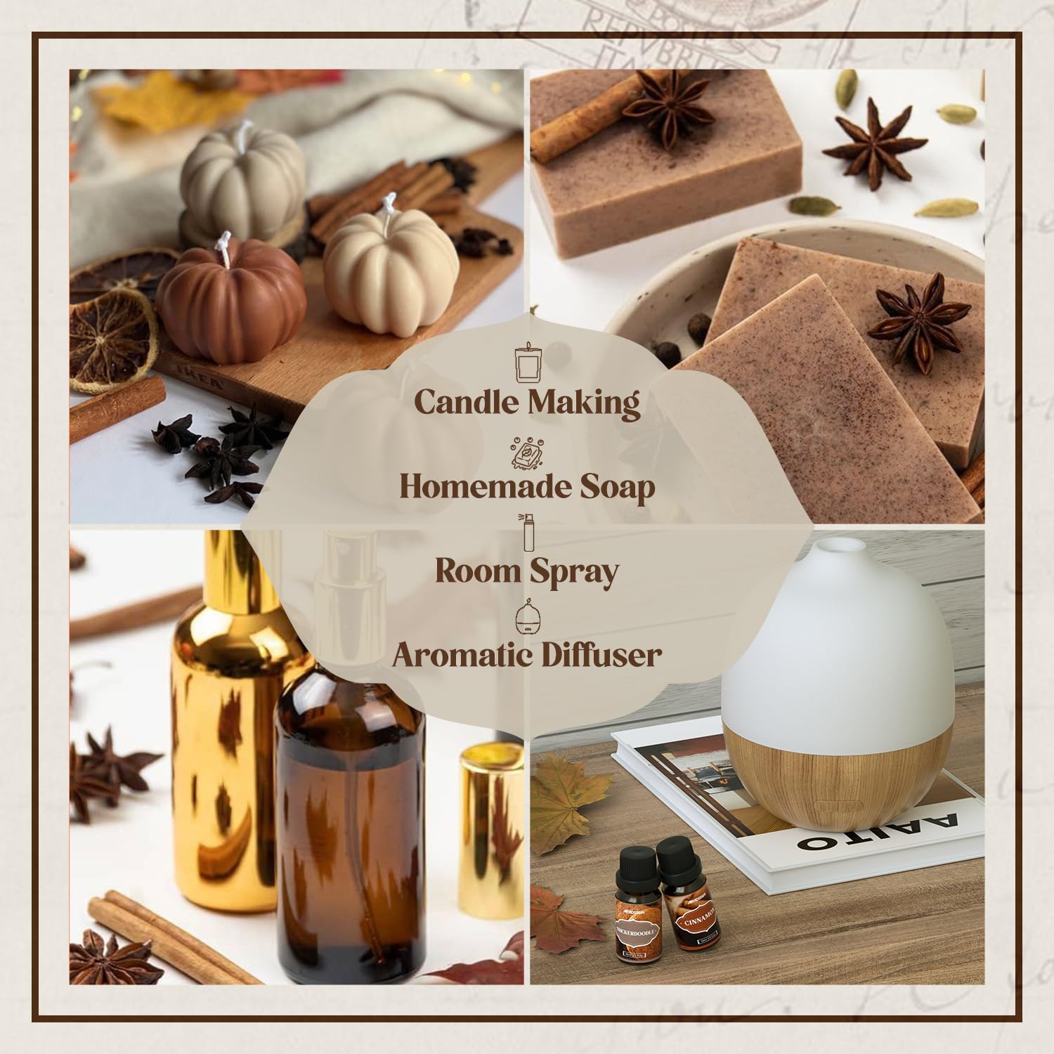 Gingerbread and Snickerdoodle oils in display