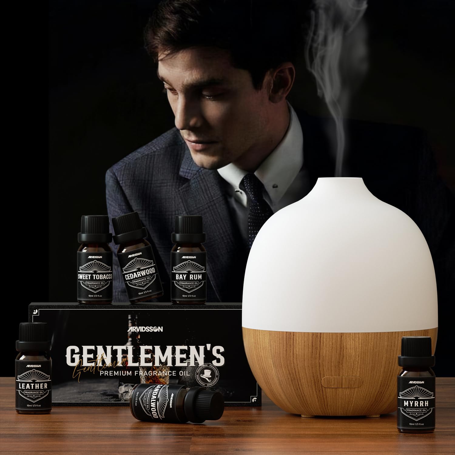 Gift set for men featuring ARVIDSSON masculine essential oils