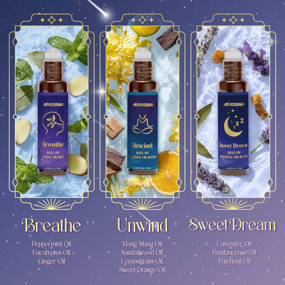 Unwind roll-on bottle with lavender and patchouli