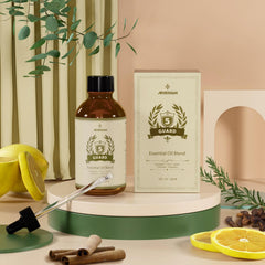 Natural ingredients representing Clove, Lemon, Cinnamon, Eucalyptus and Rosemary.