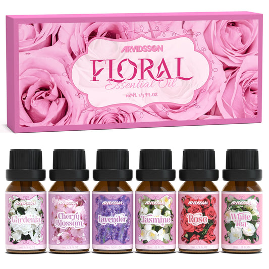ARVIDSSON Floral Essential Oils Set lavender bottle with flowers