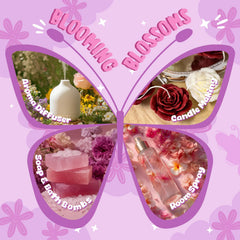 Rose essential oil bottle with rose petals