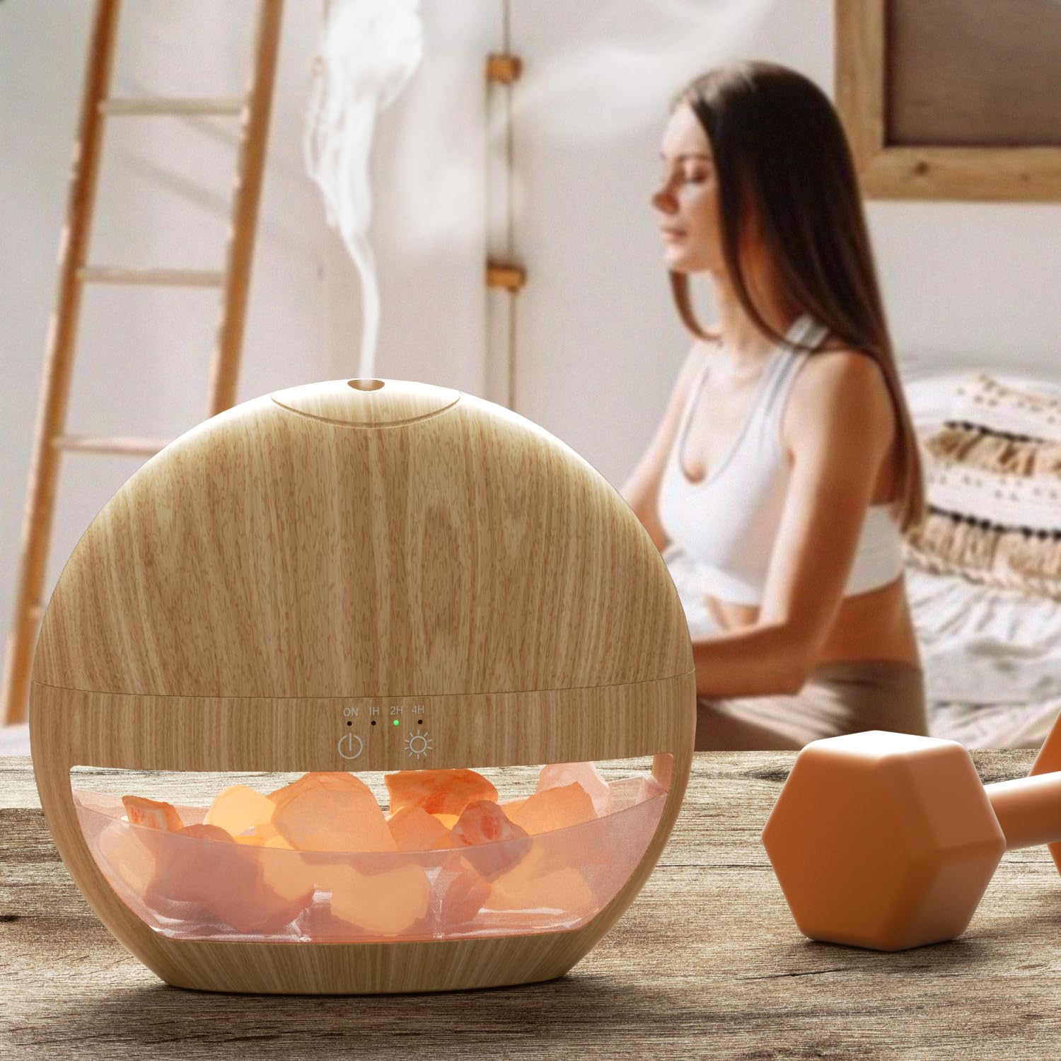 Multiple-angle views of ARVIDSSON Himalayan salt lamp diffuser