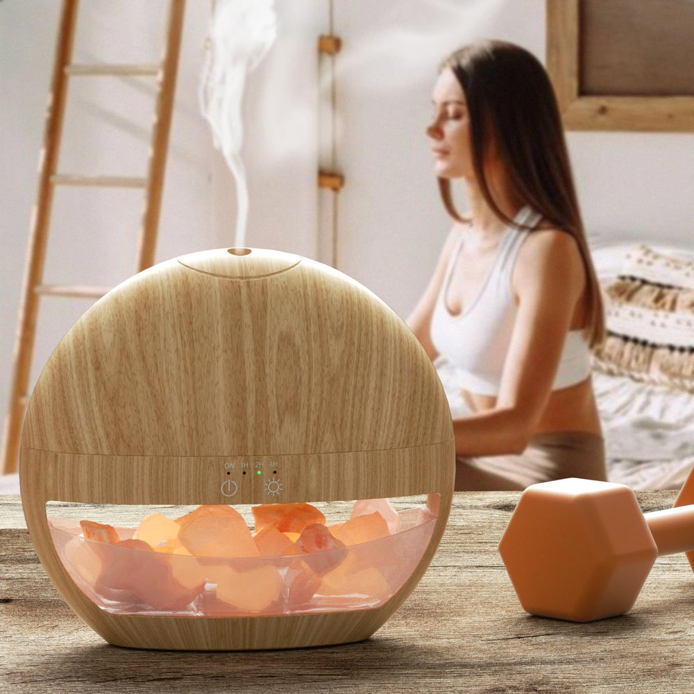 Multiple-angle views of ARVIDSSON Himalayan salt lamp diffuser