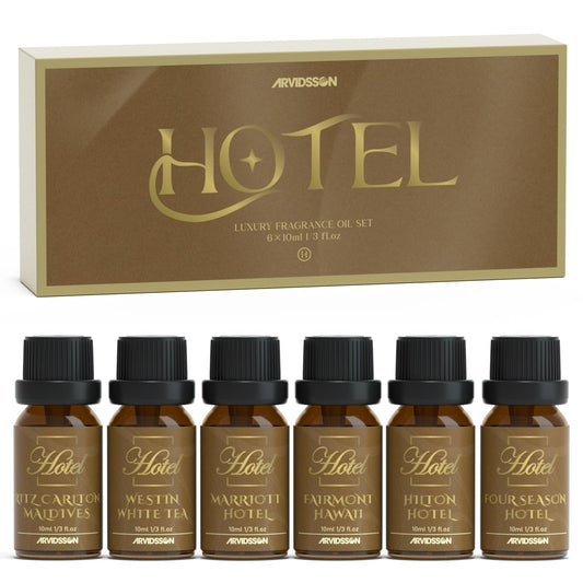 ARVIDSSON Hotel Diffuser Oils Gift Set – seven luxury scents in amber bottles