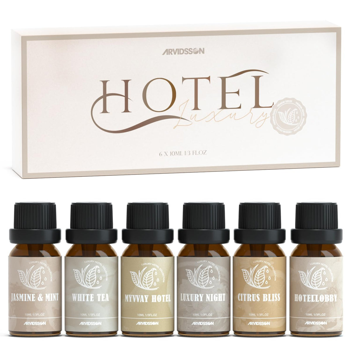 ARVIDSSON Luxury Night diffuser oil – hotel-inspired fragrance in amber bottle