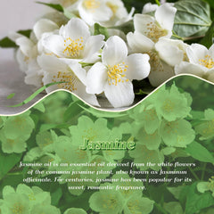 Jasmine blossoms with ARVIDSSON essential oil bottle