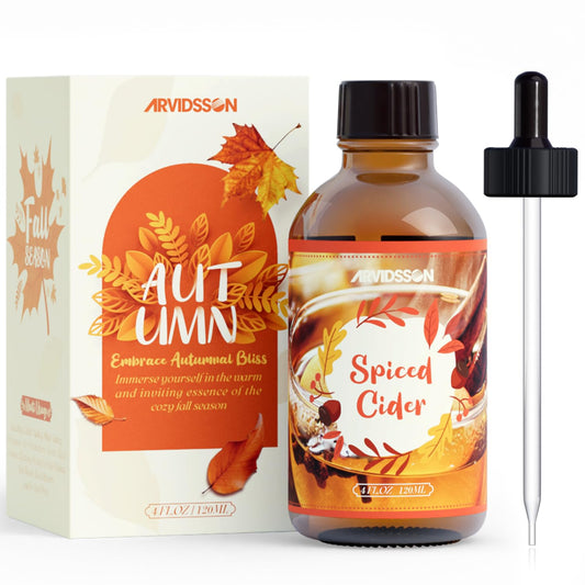 ARVIDSSON Spiced Cider Fragrance Oil 4 Fl Oz amber glass bottle with dropper
