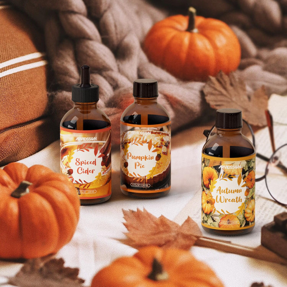 Elegant autumn gift packaging for ARVIDSSON Spiced Cider fragrance oil