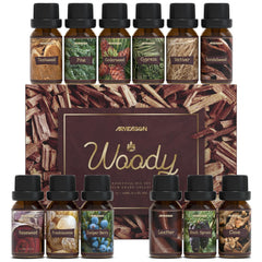 ARVIDSSON Woody Essential Oils Set bottles display - Cedarwood and Sandalwood
