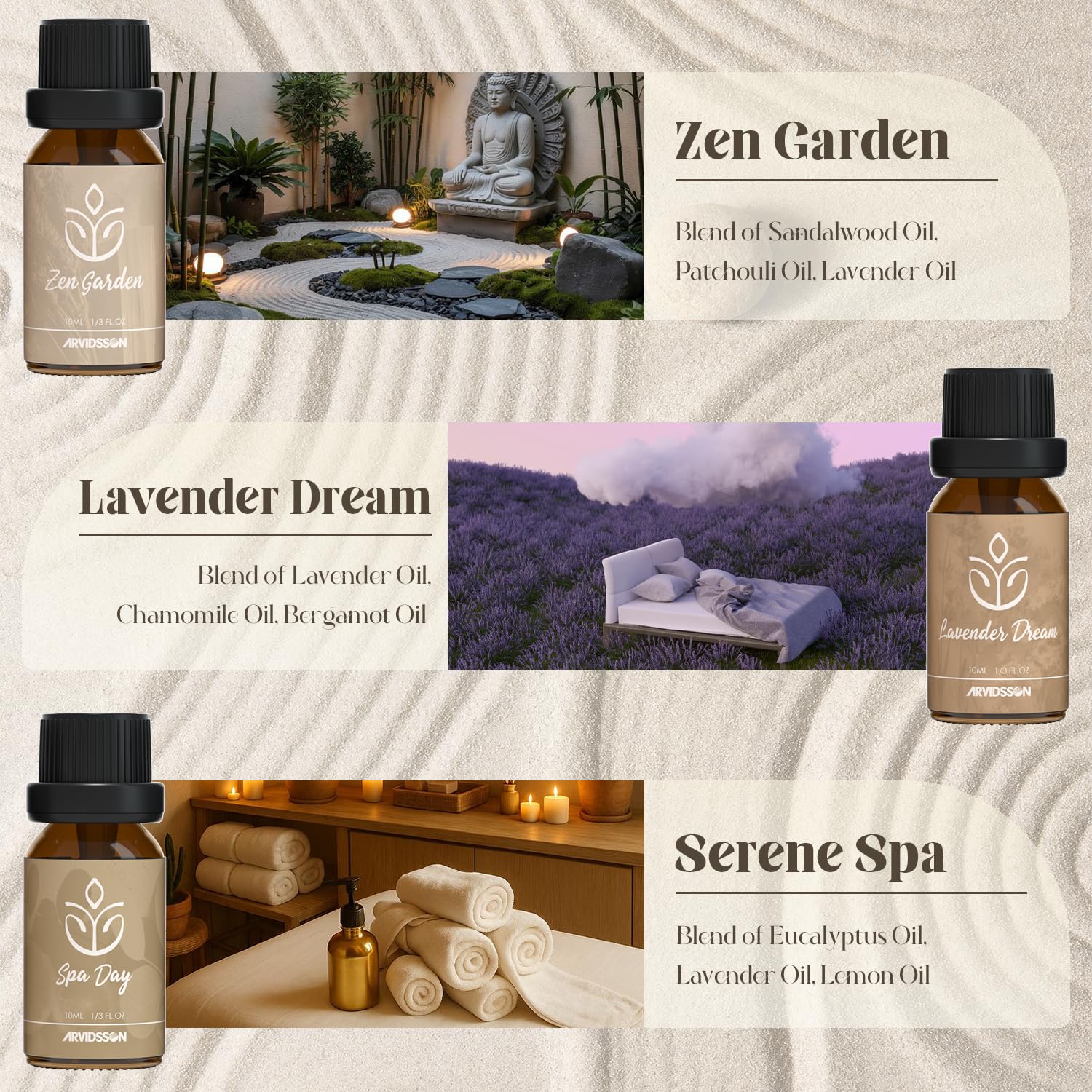 Serene Spa essential oil bottle with dropper