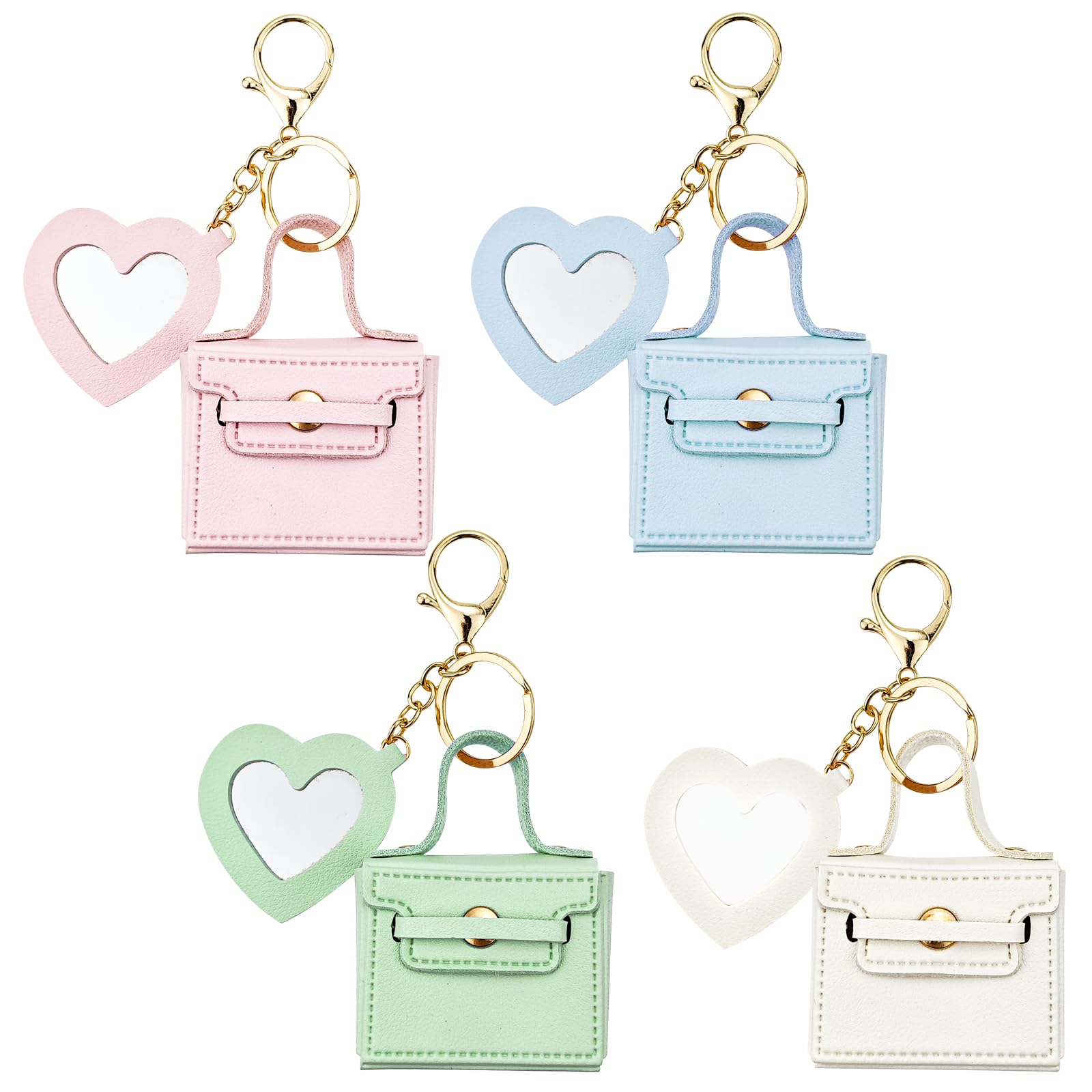 Arvintas 4PCS makeup bag with mirror style2 keeps small items organized on the go.