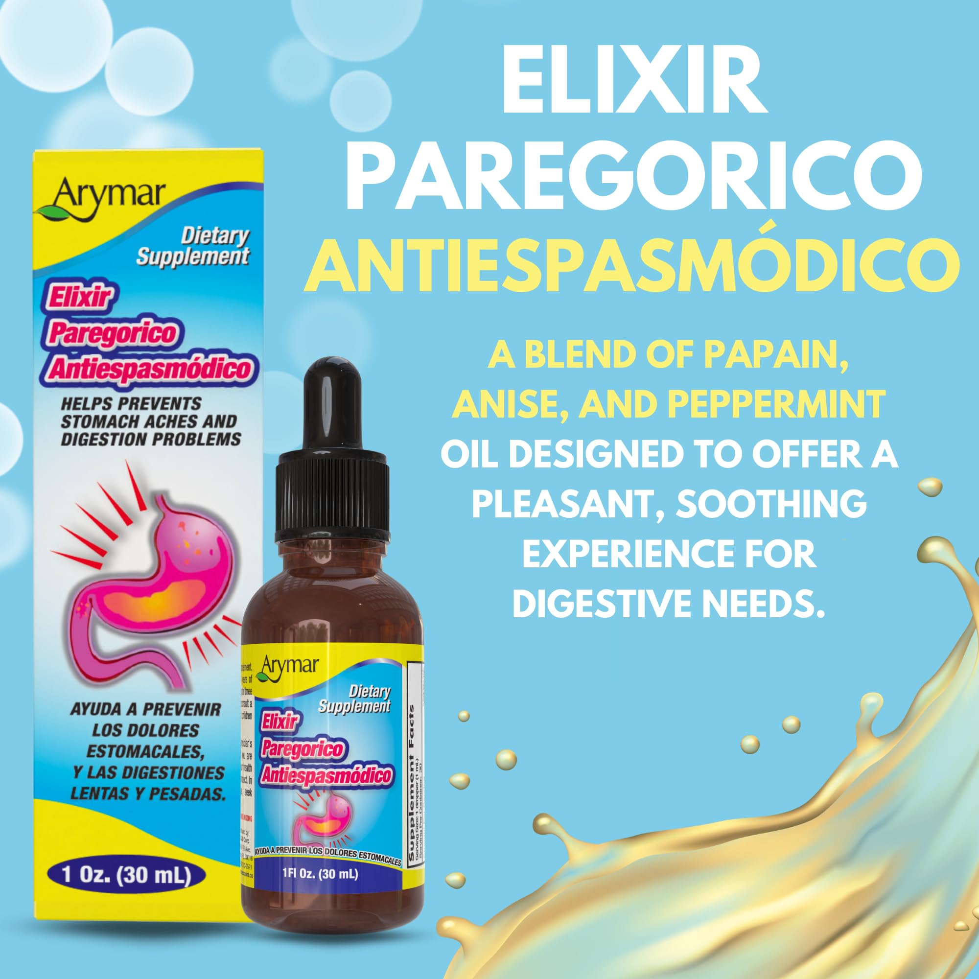 On-the-go Arymar Elixir Paregorico Antiespasmodico bottle