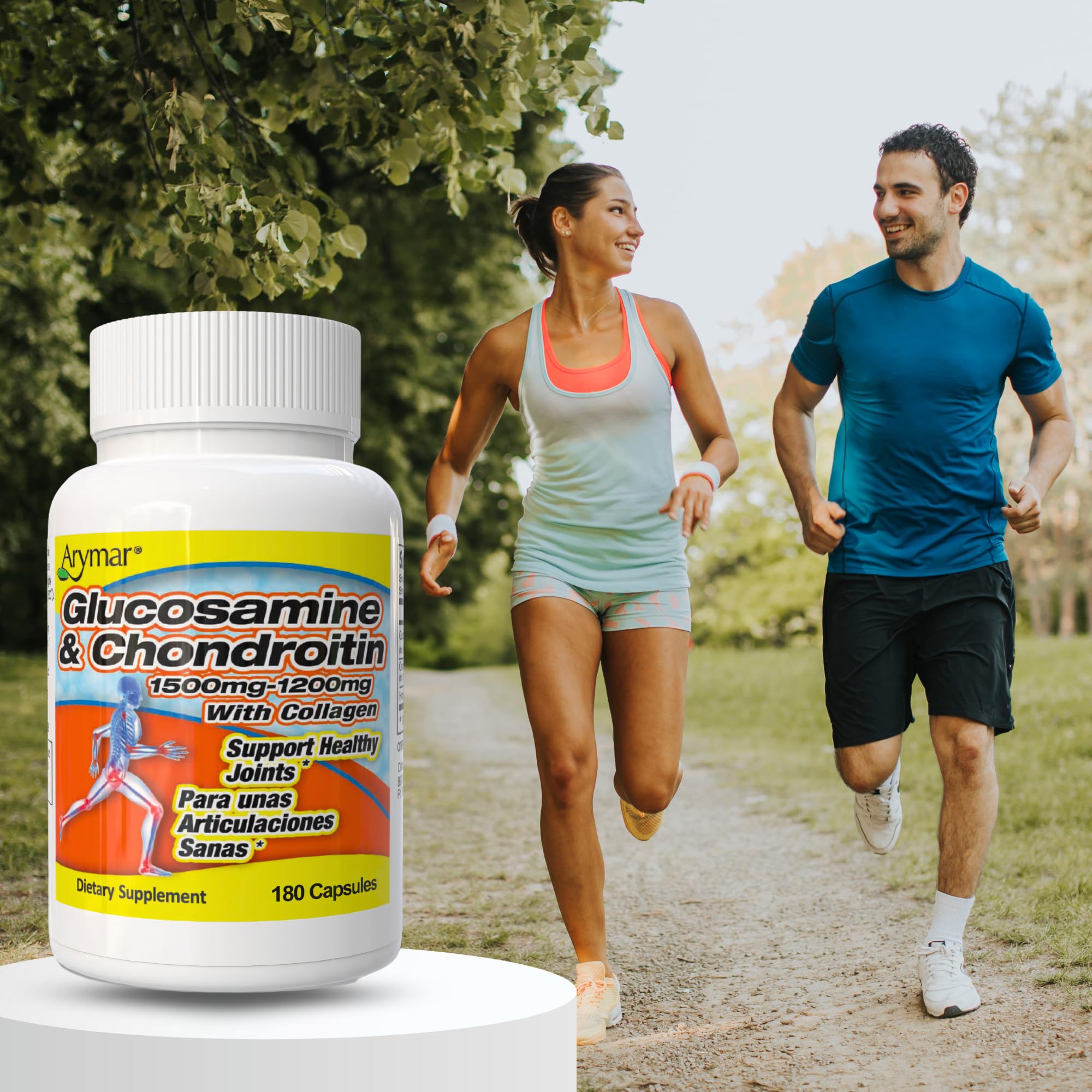 Capsules showing 1500mg Glucosamine and 1200mg Chondroitin