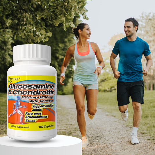 Capsules showing 1500mg Glucosamine and 1200mg Chondroitin