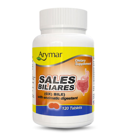 Front view of Arymar Ox Bile with Digestive Enzymes bottle