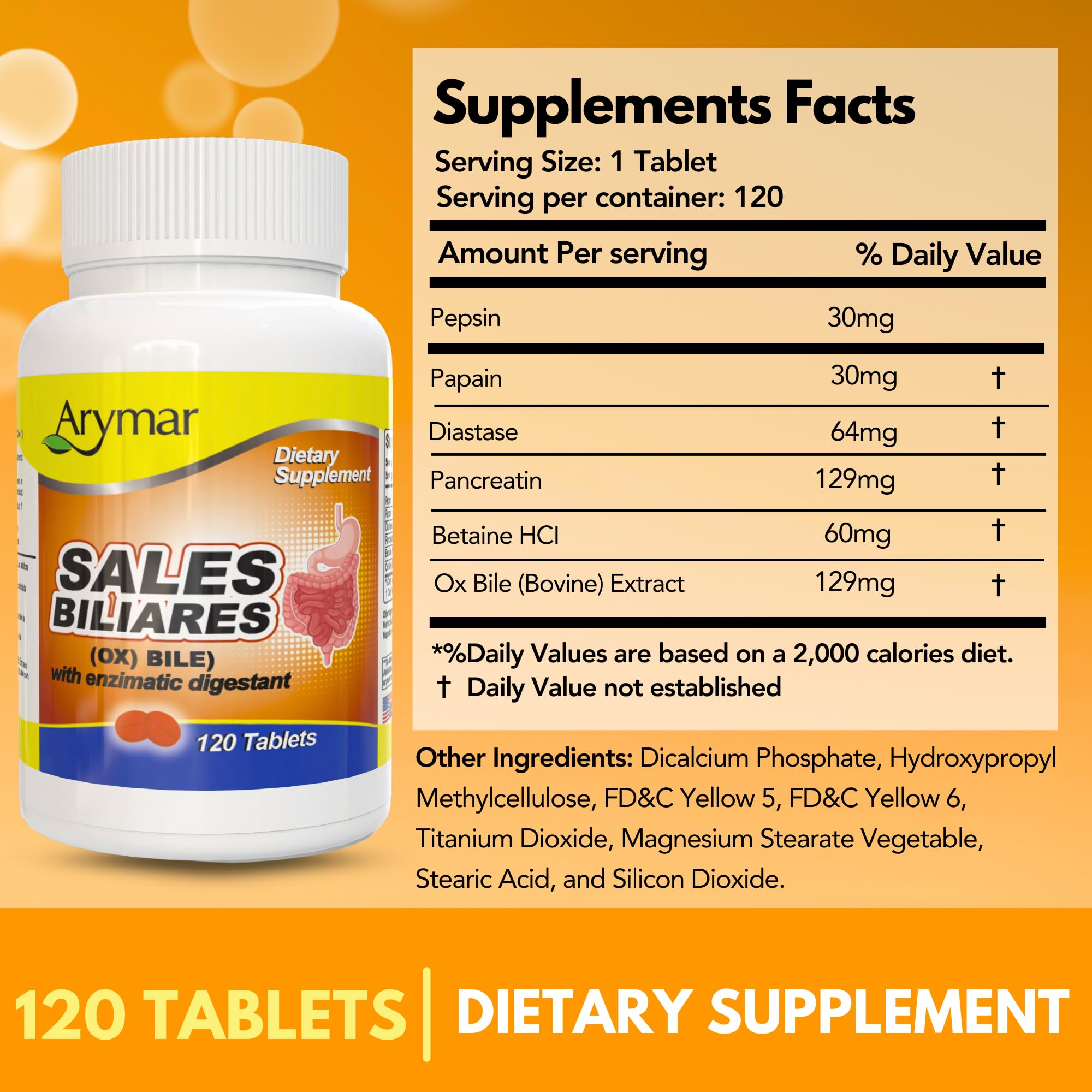 Packaging of Arymar Ox Bile with Digestive Enzymes