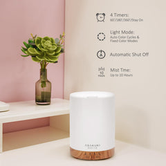 Side view highlighting compact warm light brown finish