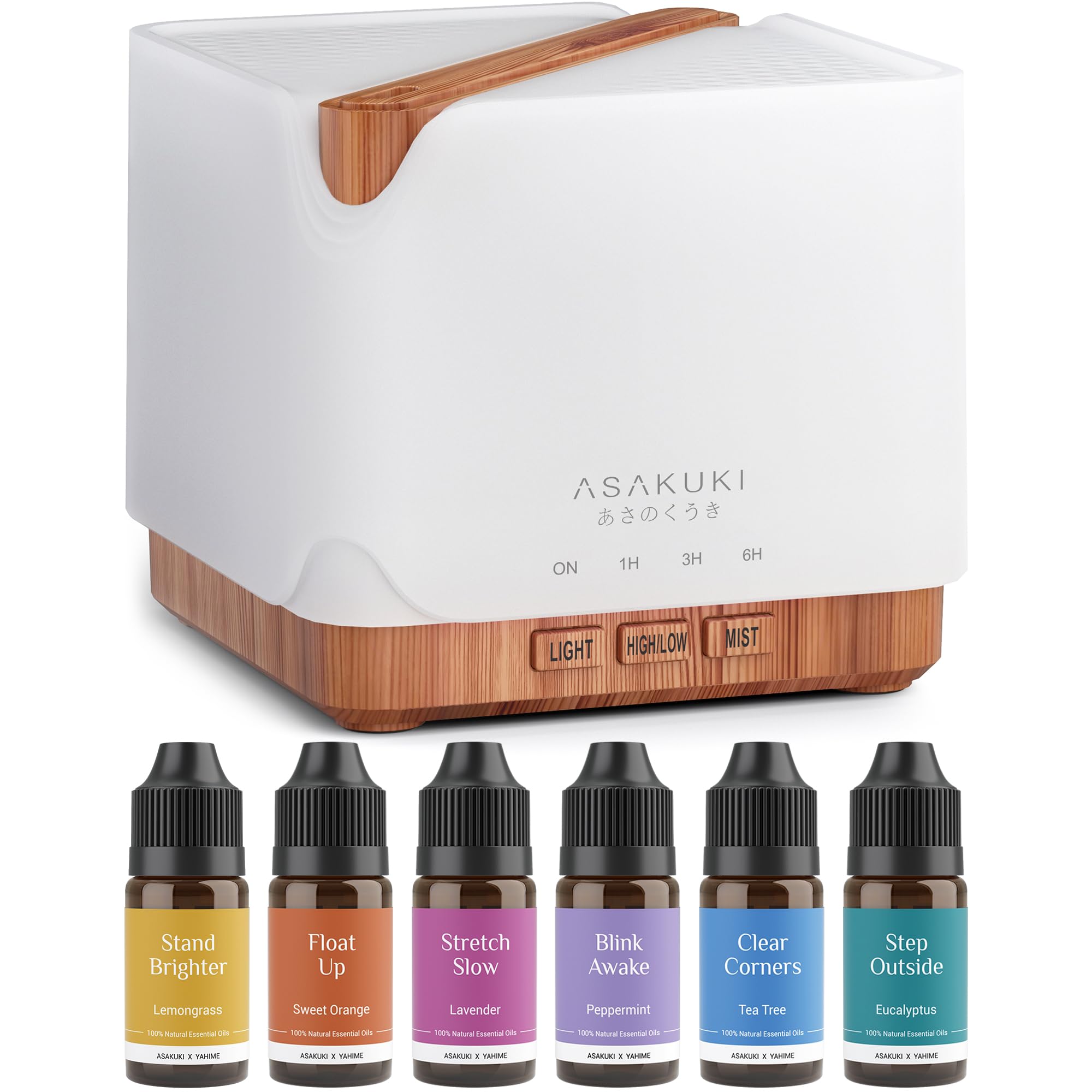ASAKUKI 700ml essential oil diffuser with ultrasonic mist