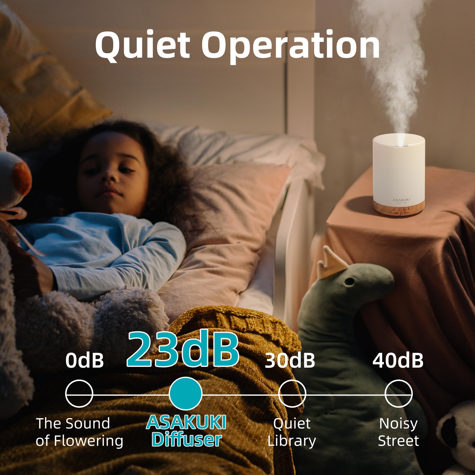 Compact desktop diffuser on a table