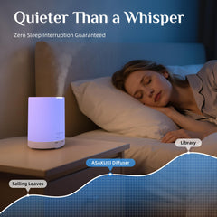ASAKUKI diffuser displaying mist with timer modes