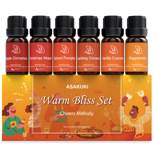 ASAKUKI Menta: aceite esencial para difusor, aroma energizante para espacios.