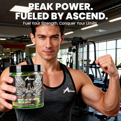 Front view of Ascend Creatine Monohydrate Gummies bottle