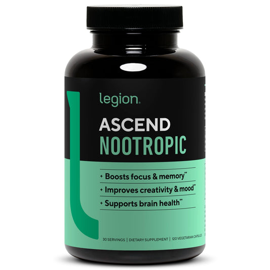 LEGION Ascend Nootropic bottle on white background