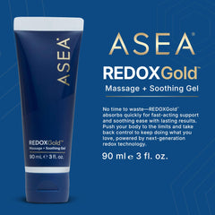 Hands applying fast-acting gel to skin for recovery