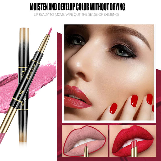 Aseawave lip color in claret shade with precise lip liner for defined shaping.