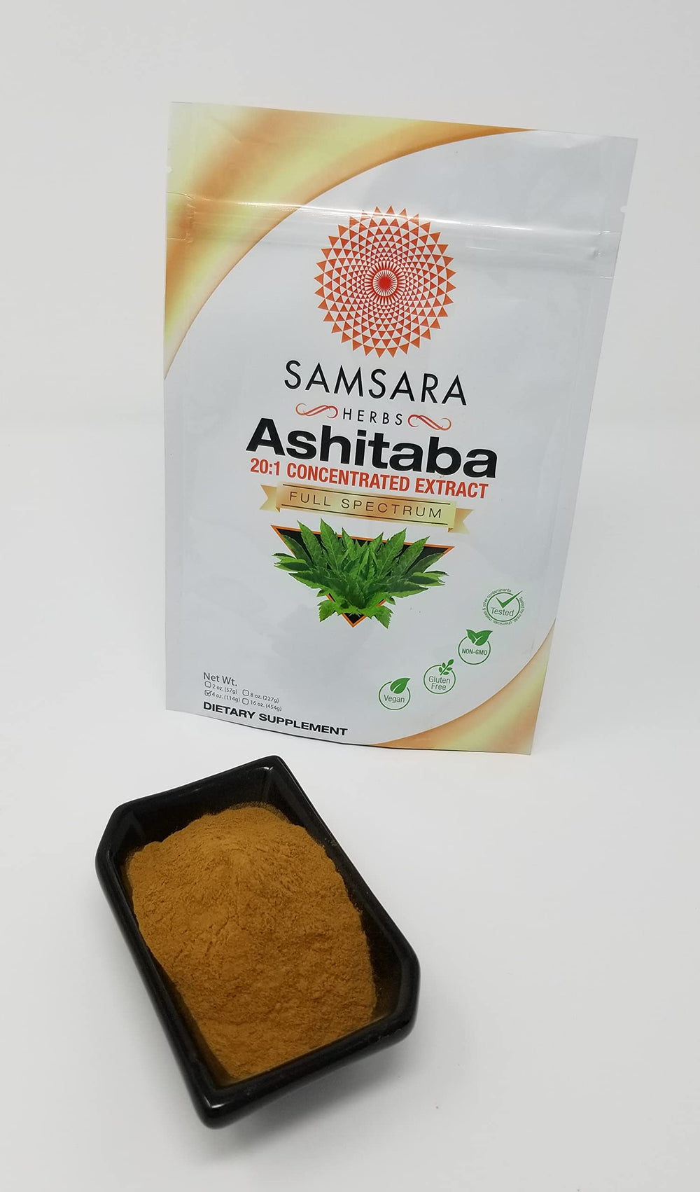 Texture and appearance of Samsara Herbs Ashitaba extract powder