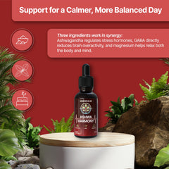 Product photography setup featuring Ashwa Harmony bottle