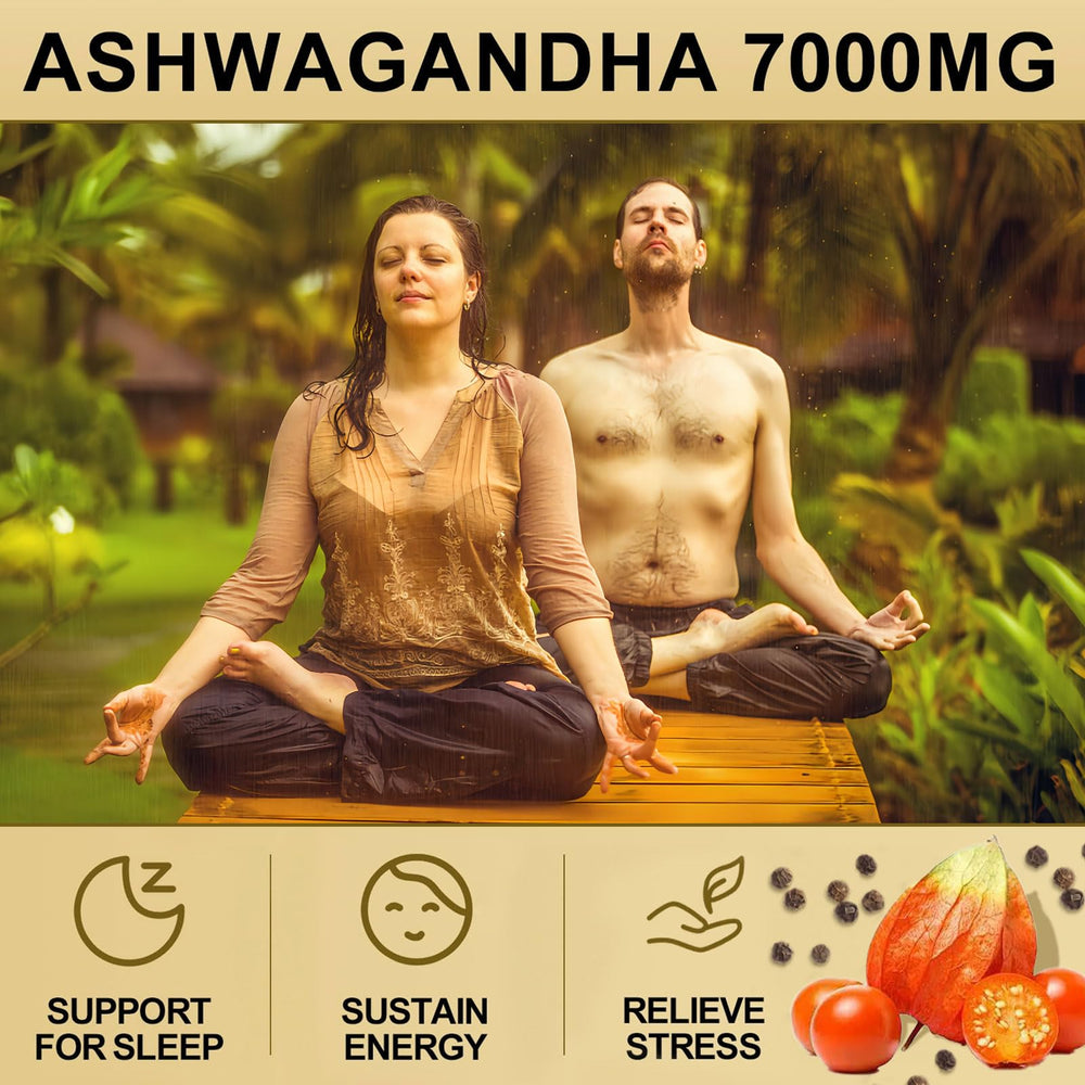 120 organic Ashwagandha capsules in bottle