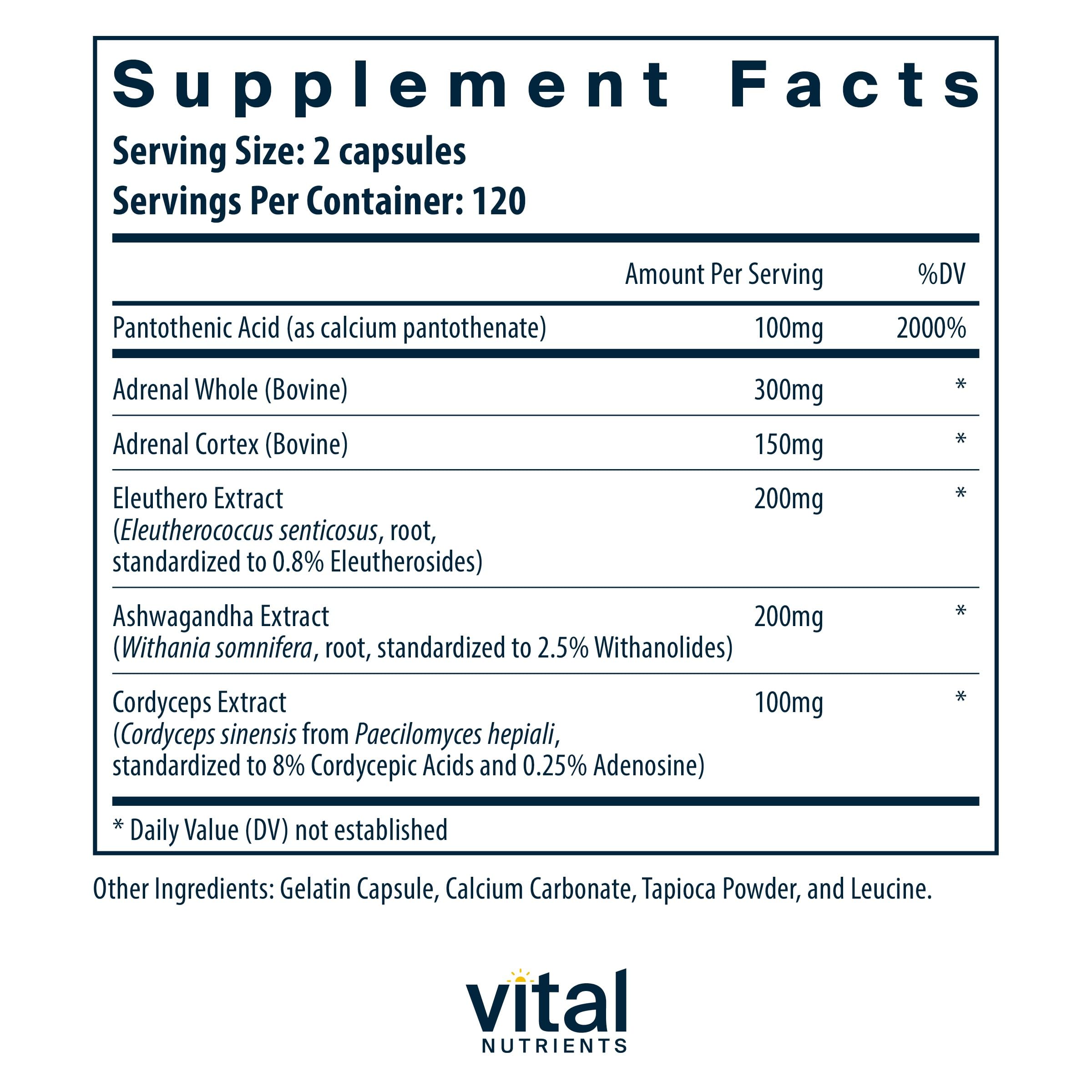 Ashwagandha and adaptogenic herbs used in the formula