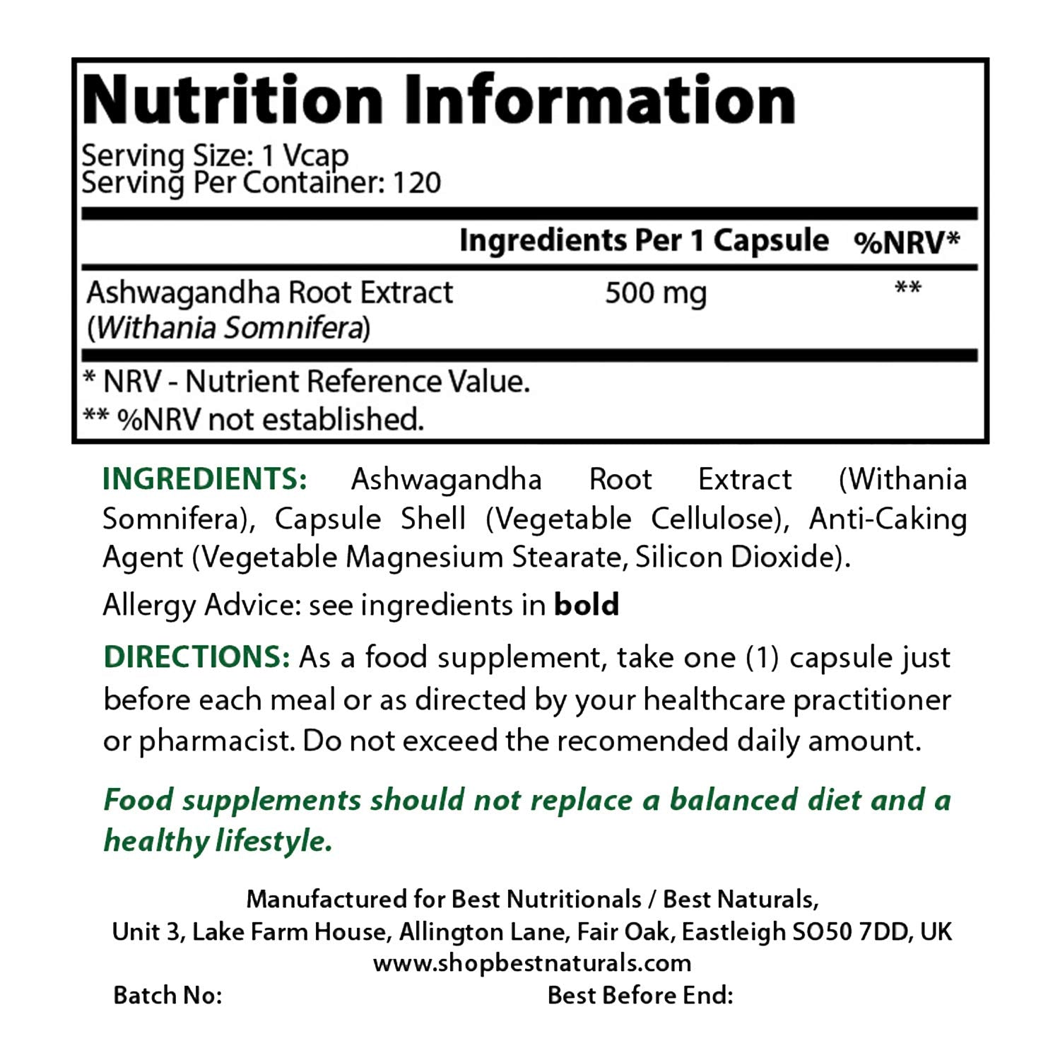 Back view of the bottle showing supplement facts